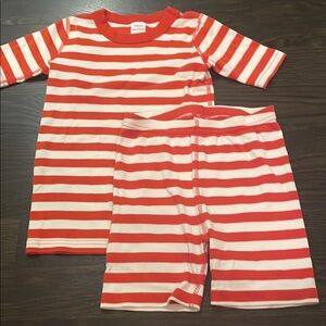 Striped Kids Pajamas in Red and White
